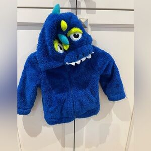 Blue Monster Fleece Hoodie 12m